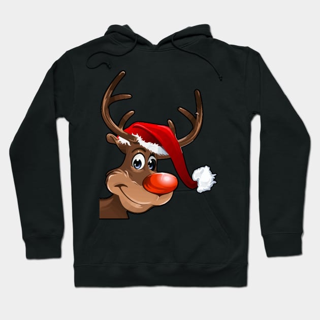 Santa Claus Reindeer Hoodie by AdeShirts